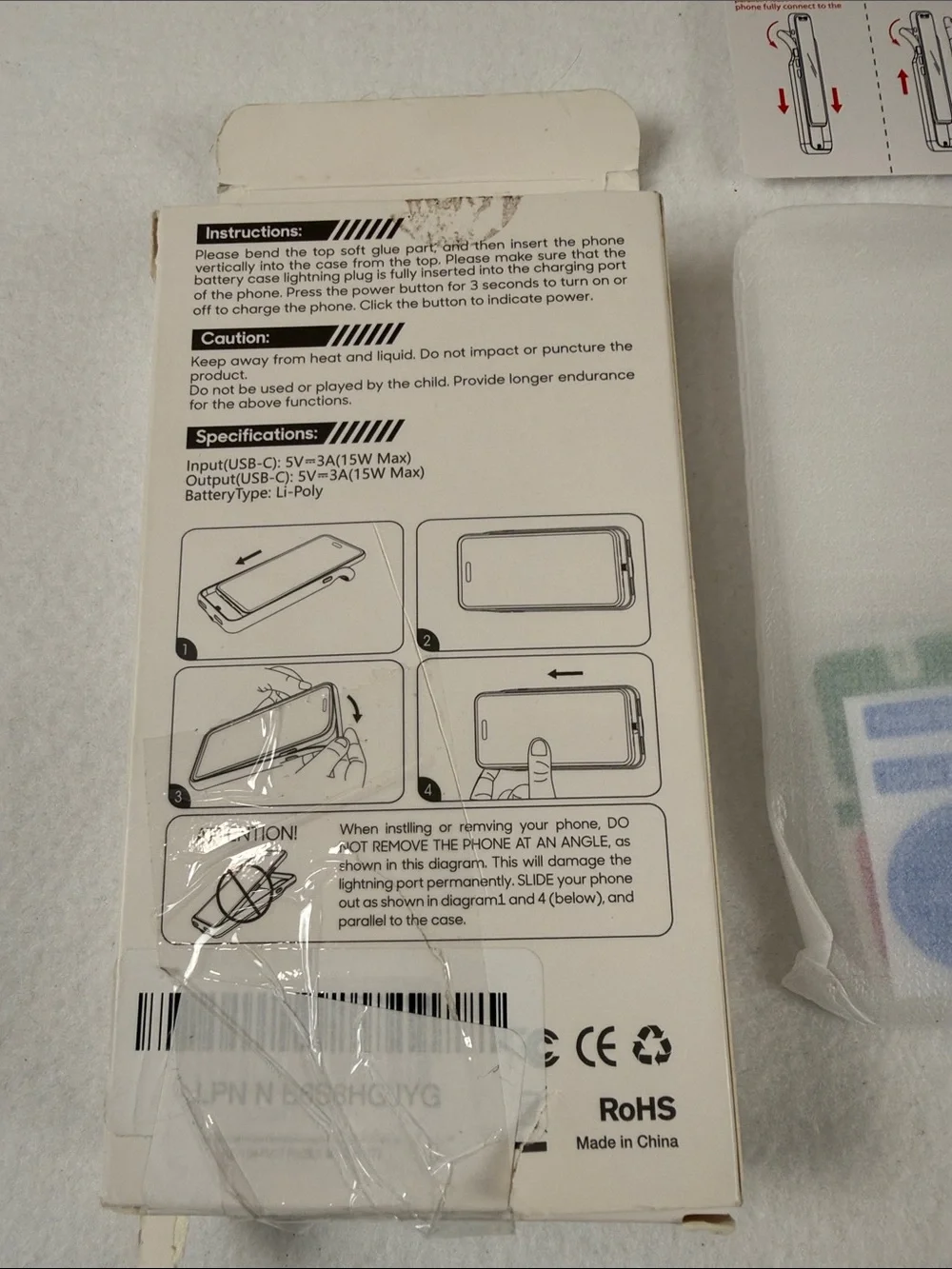 Slim Protective Battery Charger Case 8500mAh - White